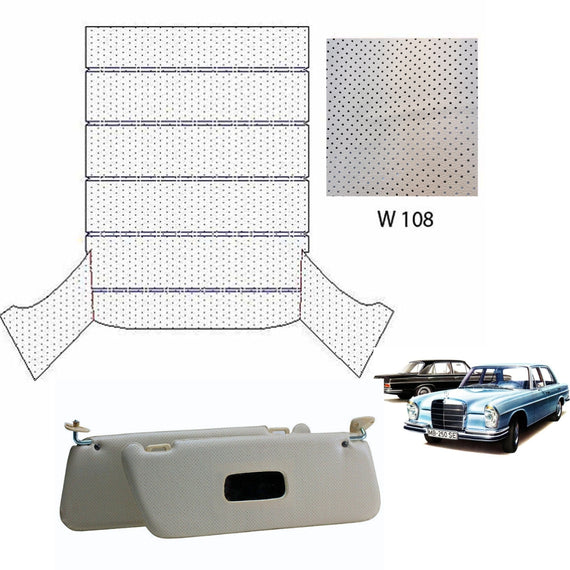 W108 250/ 280 Roof Ceiling Sky Headliner + Sun visor Perforated Without Sunroof Fit For Mercedes