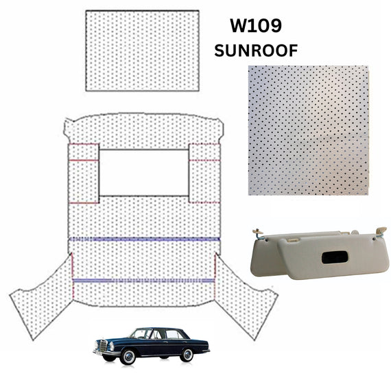 W109 280/ 300 Roof Ceiling Sky Headliner +Sun visor Perforated With Sunroof Fit For Mercedes