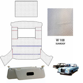 W108 250/ 280 Roof Ceiling Sky Headliner +Sun visor Perforated With Sunroof Fit For Mercedes