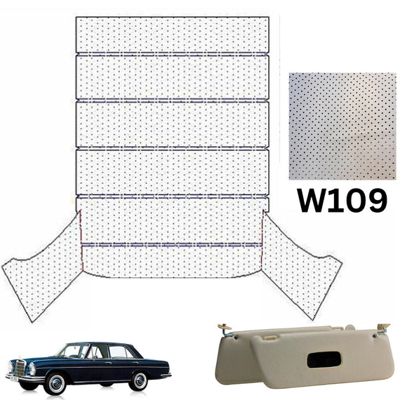 W109 280/ 300 Roof Ceiling Sky Headliner + Sunvisor Perforated Without Sunroof Fit For Mercedes Benz