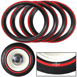 Black Red Wall Tire Ring Portawall Trim Fit For Mercedes Benz