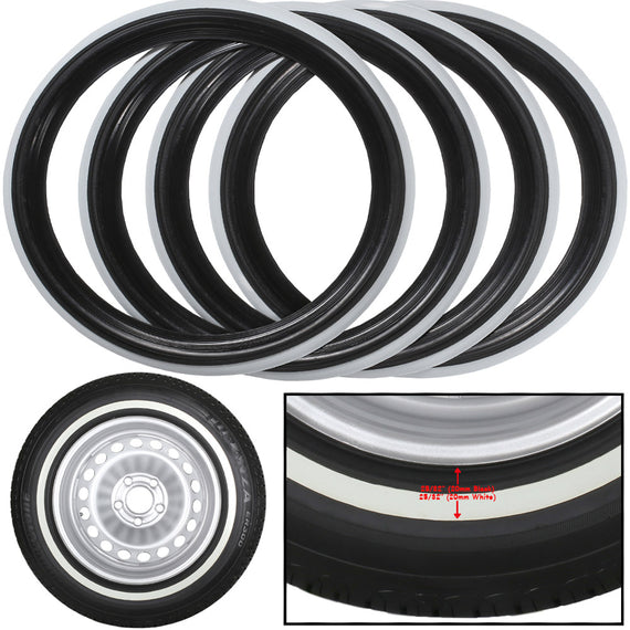 Black White band tire line Portawall trim ring insert Fit For Fiat