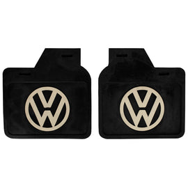Vw Black Mud Flaps with White logo Fit For Bug, Kaffer, Beetle, Type 1