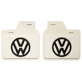 Vw White Mud Flaps with Black logo Fit For Bug, Kaffer, Beetle, Type 1
