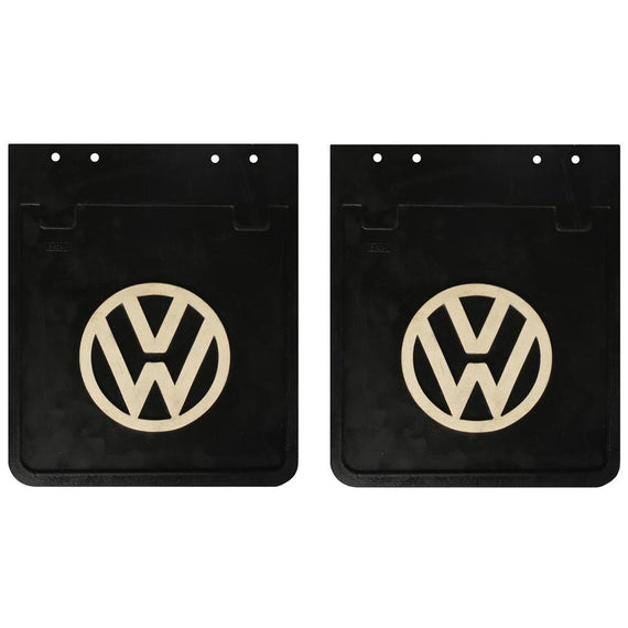 Vw Black Mud Flaps with White logo Fit For Bus, Splitscreen, Type 2
